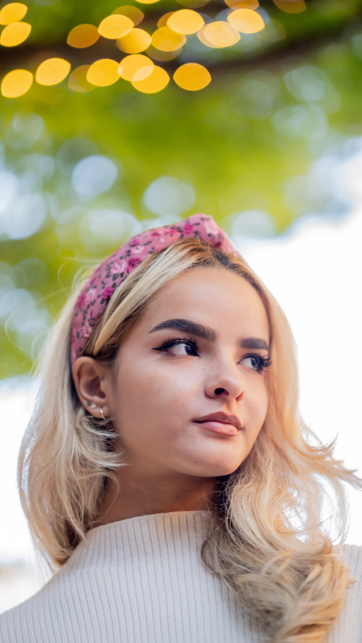 ROSIE FLORAL CORDUROY TOP KNOT HEADBAND by online fashion boutique, All in the Detail