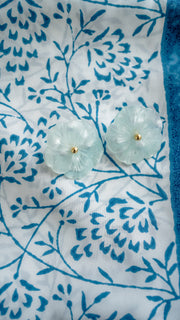 ANGELINA PALE TURQUOISE FLORAL STUDS