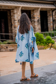 VERA LINEN KAFTAN DRESS | BLUE LAGOS