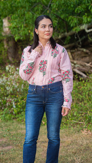 MARIA PINK FLORAL BLOUSE
