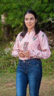 MARIA PINK FLORAL BLOUSE